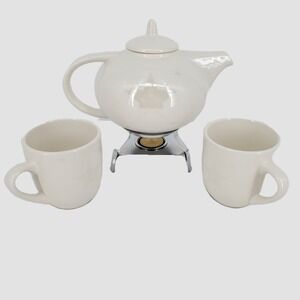 Macys Limited Edition White Ceramic Star Pattern Tea Hot Chocolate Set New